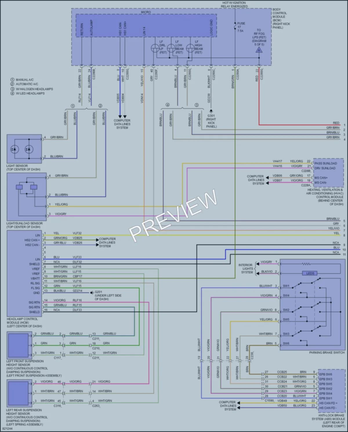 2023 Ford F150 Headlights wiring diagram preview