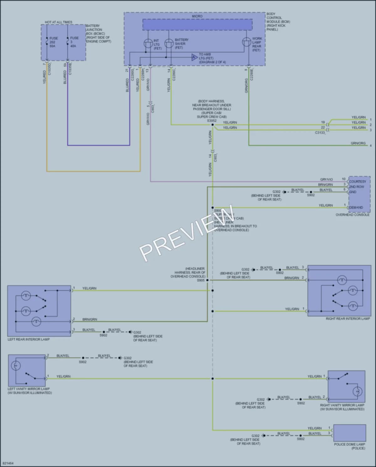2023 Ford F150 Interior Lights wiring diagram preview