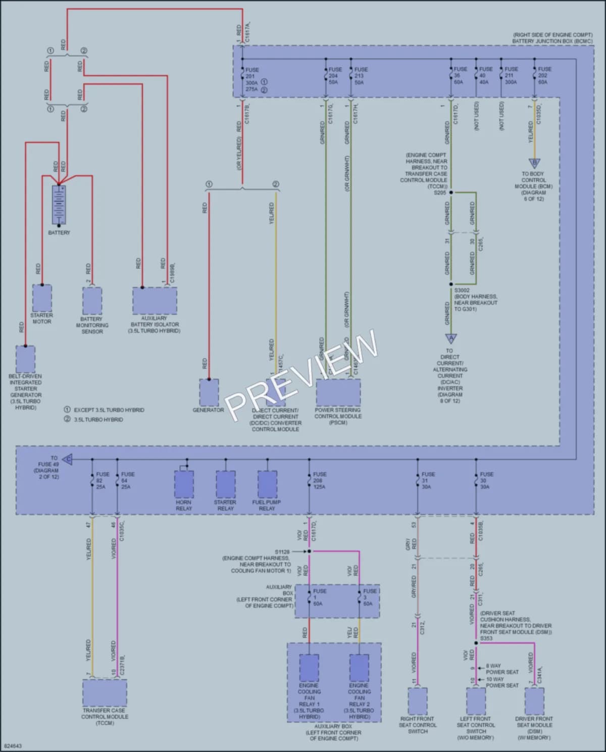 2023 Ford F150 Power Distribution wiring diagram preview
