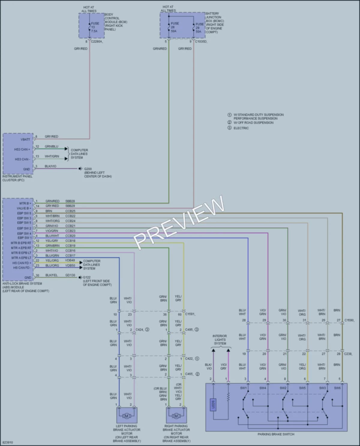 2023 Ford F150 Shift Interlock wiring diagram preview