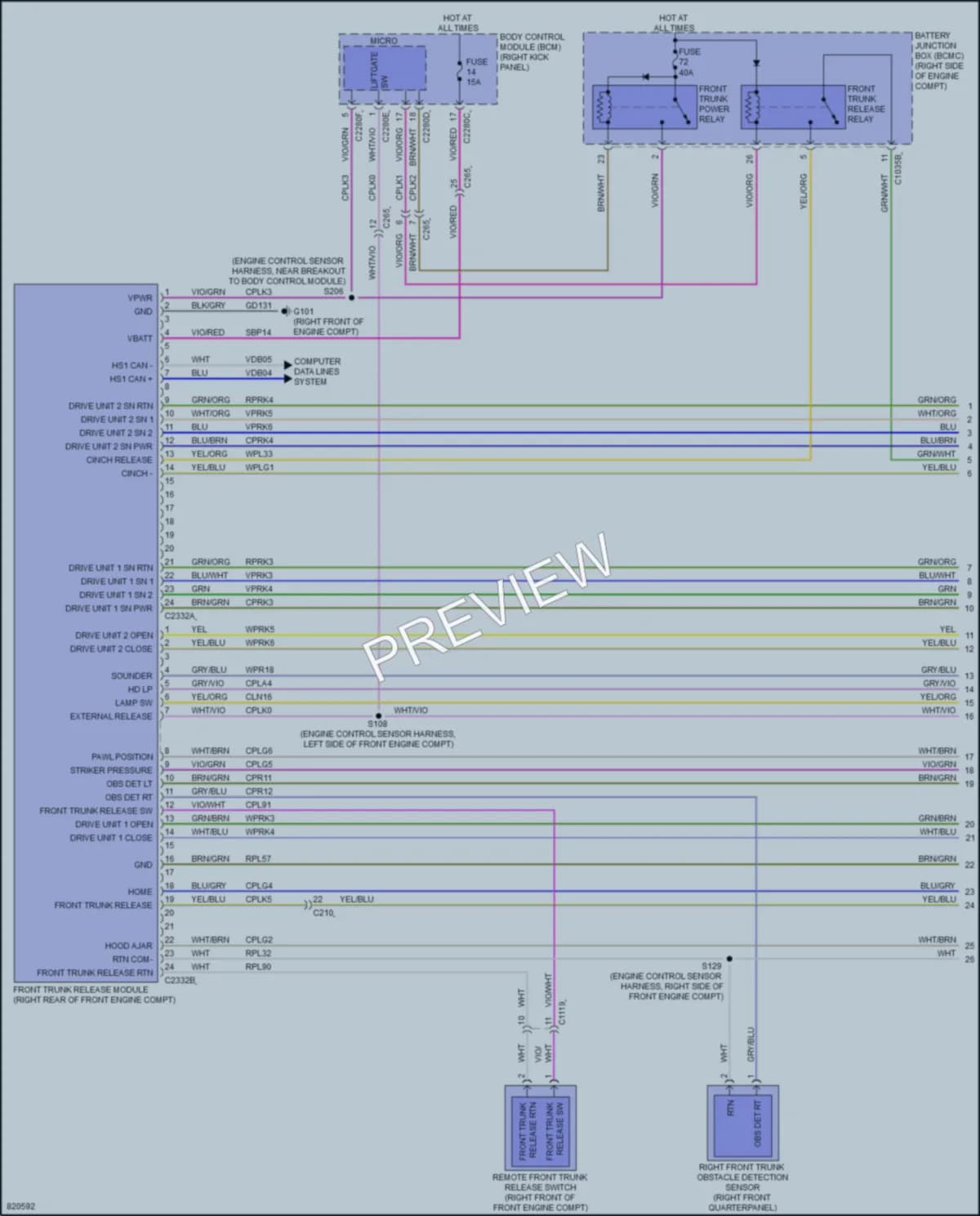 2023 Ford F150 Trunk Tailgate Fuel Door wiring diagram preview