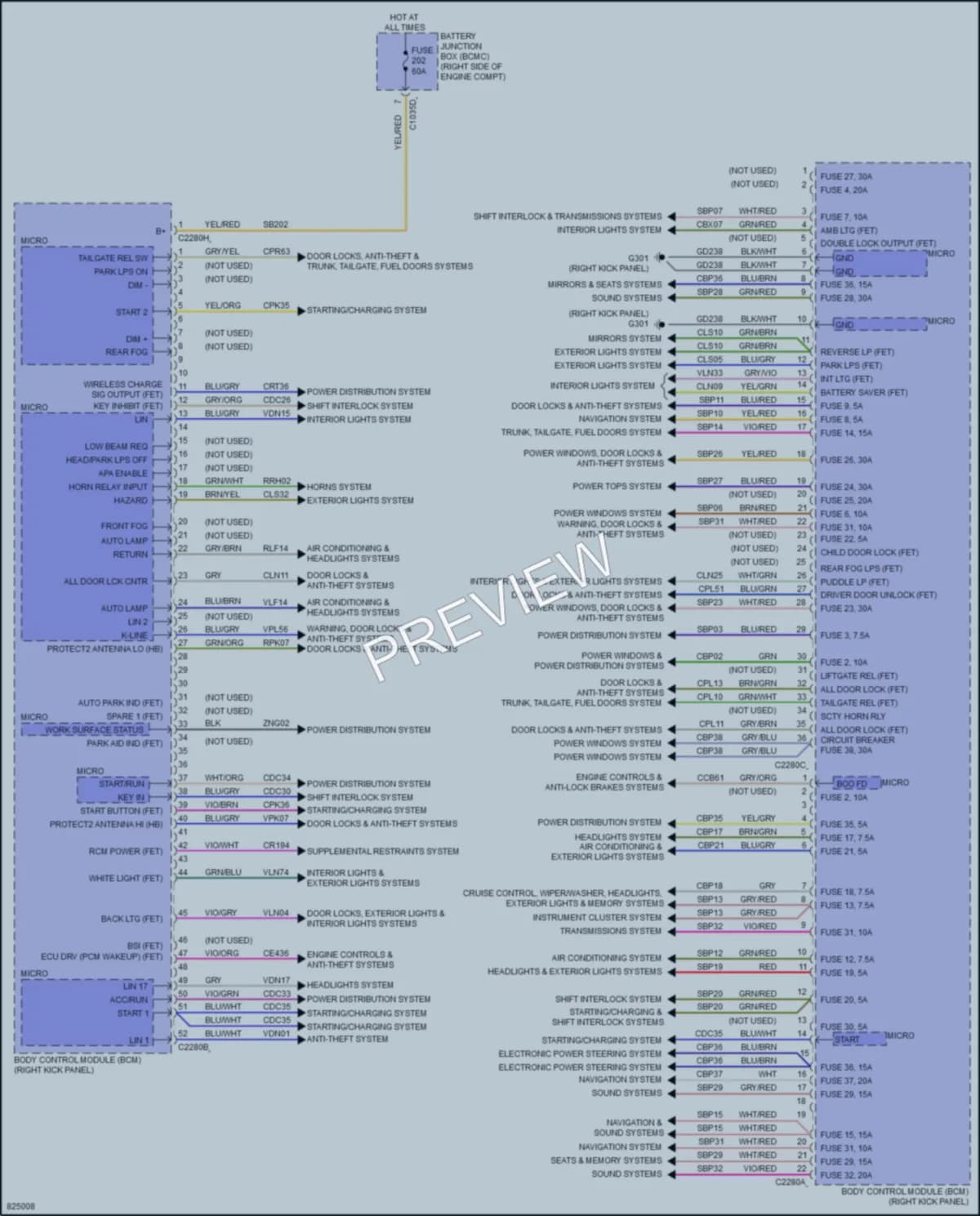 2023 Ford F150Hybrid Body Control Modules wiring diagram preview