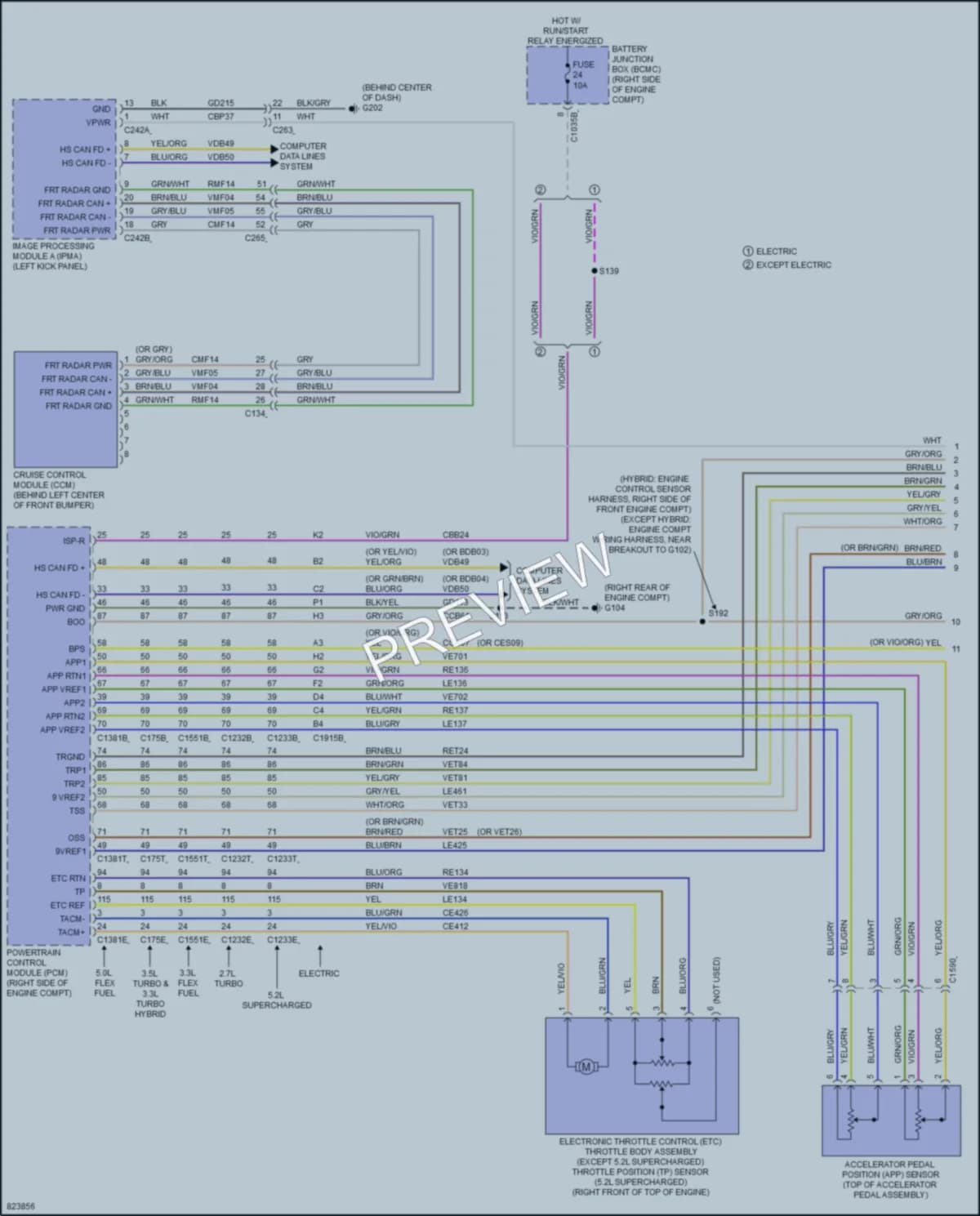 2023 Ford F150Hybrid Cruise Control wiring diagram preview