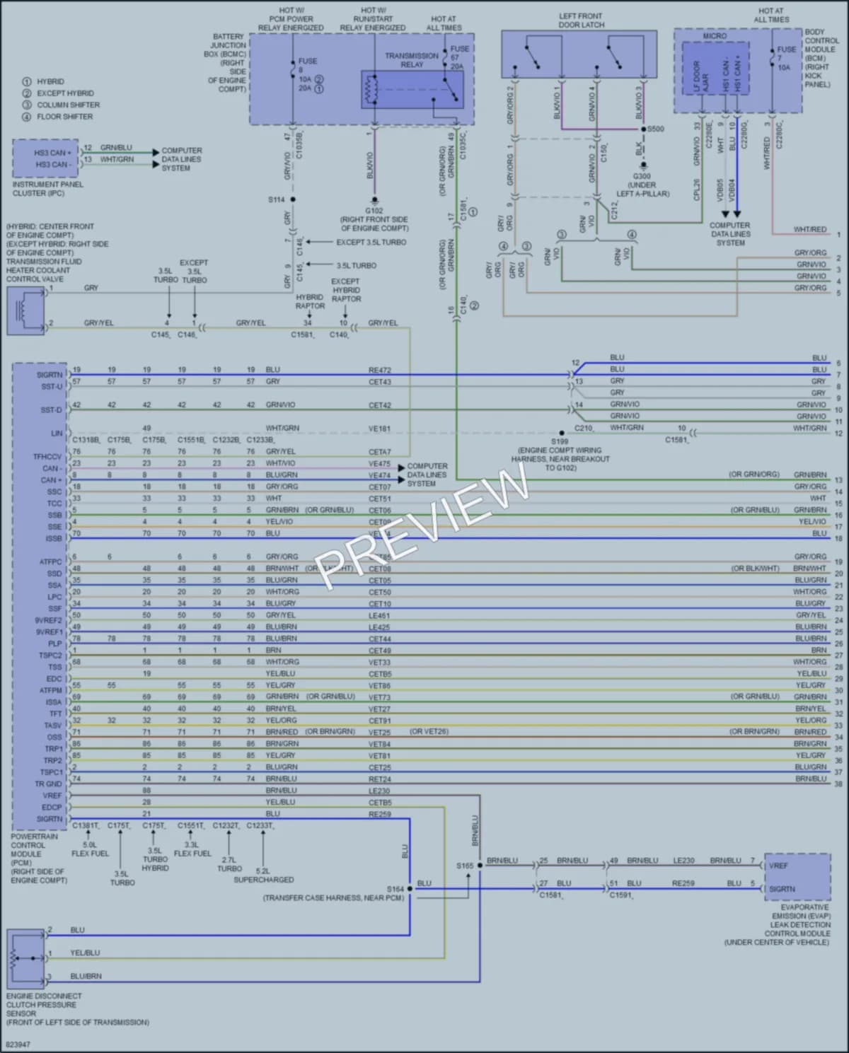 2023 Ford F150Hybrid Transmission wiring diagram preview