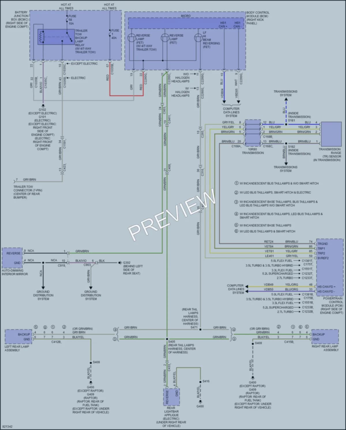 2023 Ford F150Lightning Exterior Lights wiring diagram preview