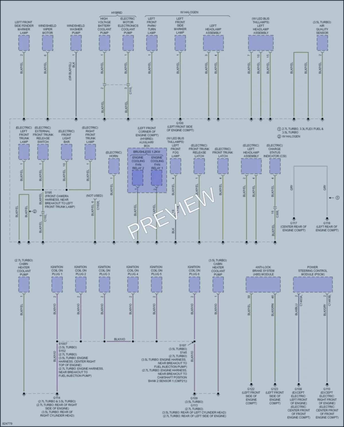 2023 Ford F150Lightning Ground Distribution wiring diagram preview