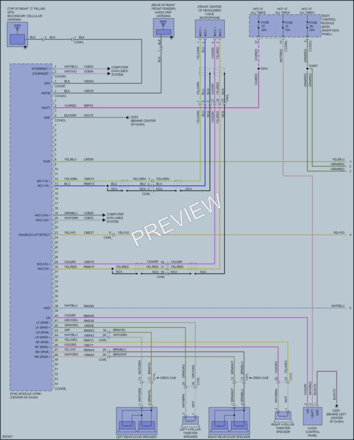 2023 Ford F150Lightning Radio wiring diagram preview