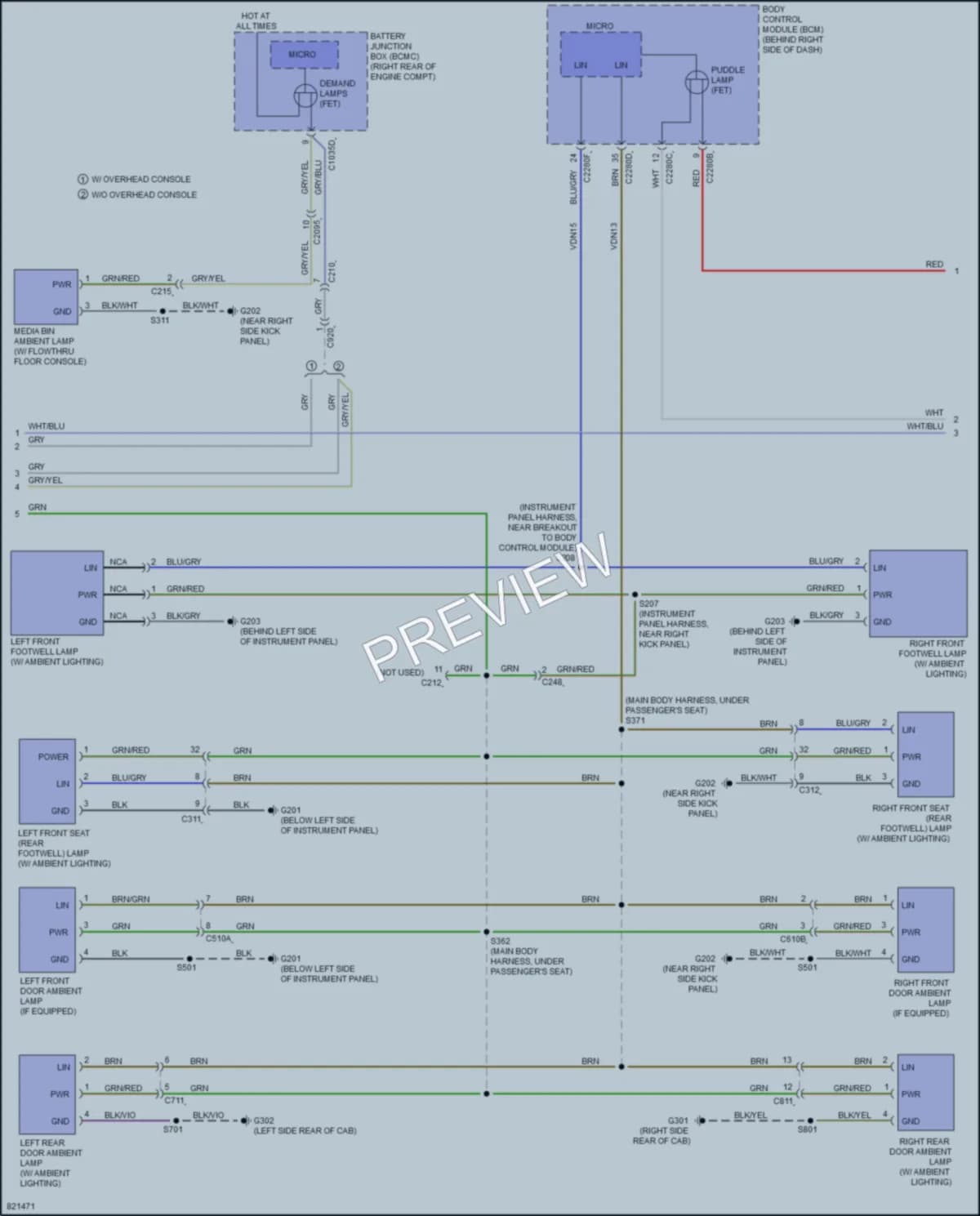 2023 Ford F250SuperDuty Interior Lights wiring diagram preview