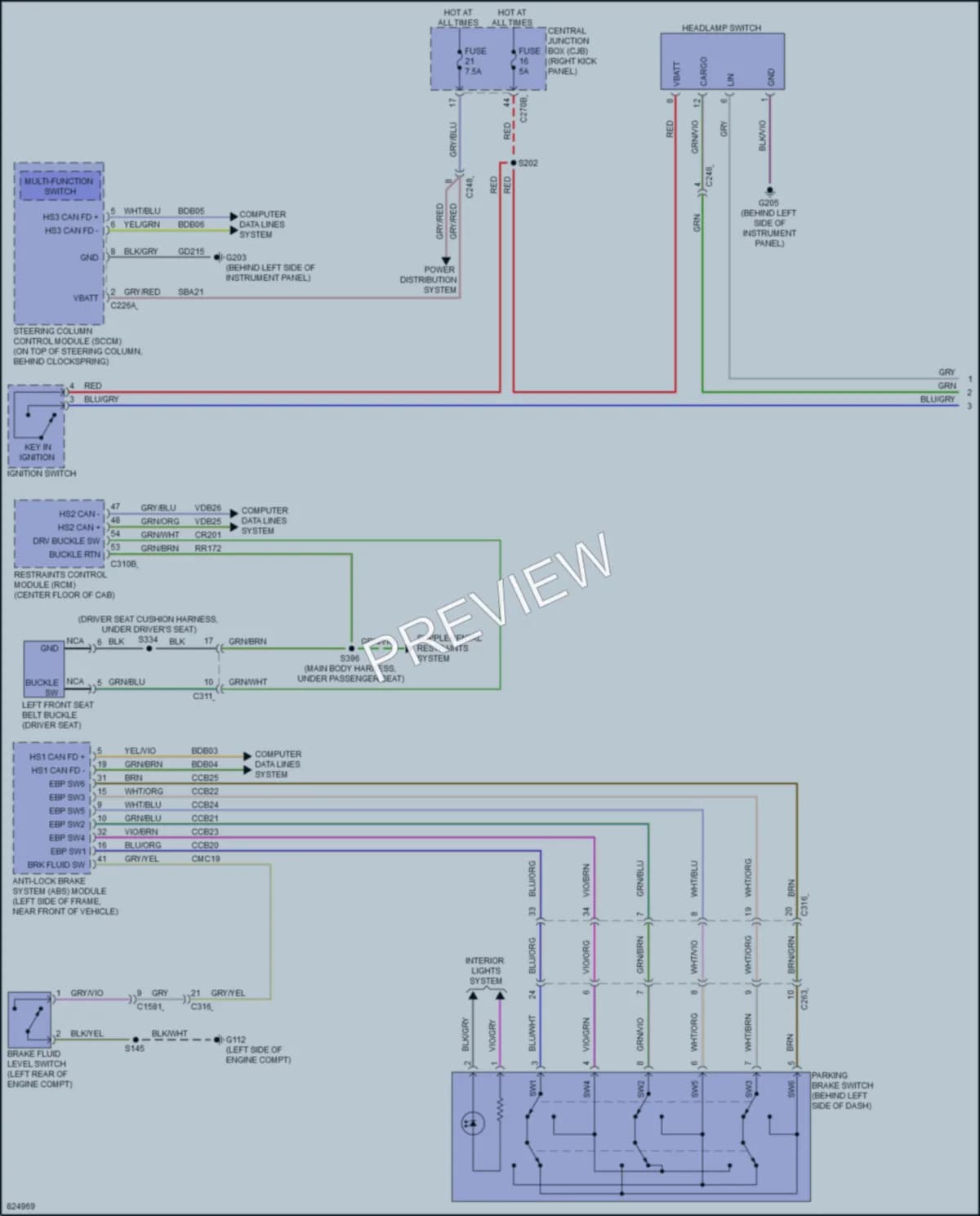 2023 Ford F250SuperDuty Warning Systems wiring diagram preview