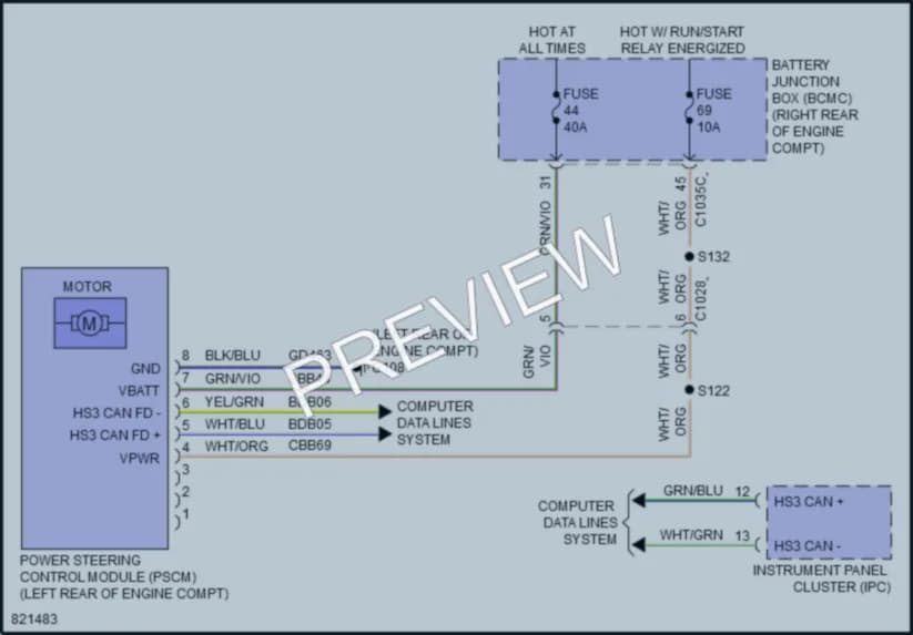 2023 Ford F350SuperDuty Electronic Power Steering wiring diagram preview