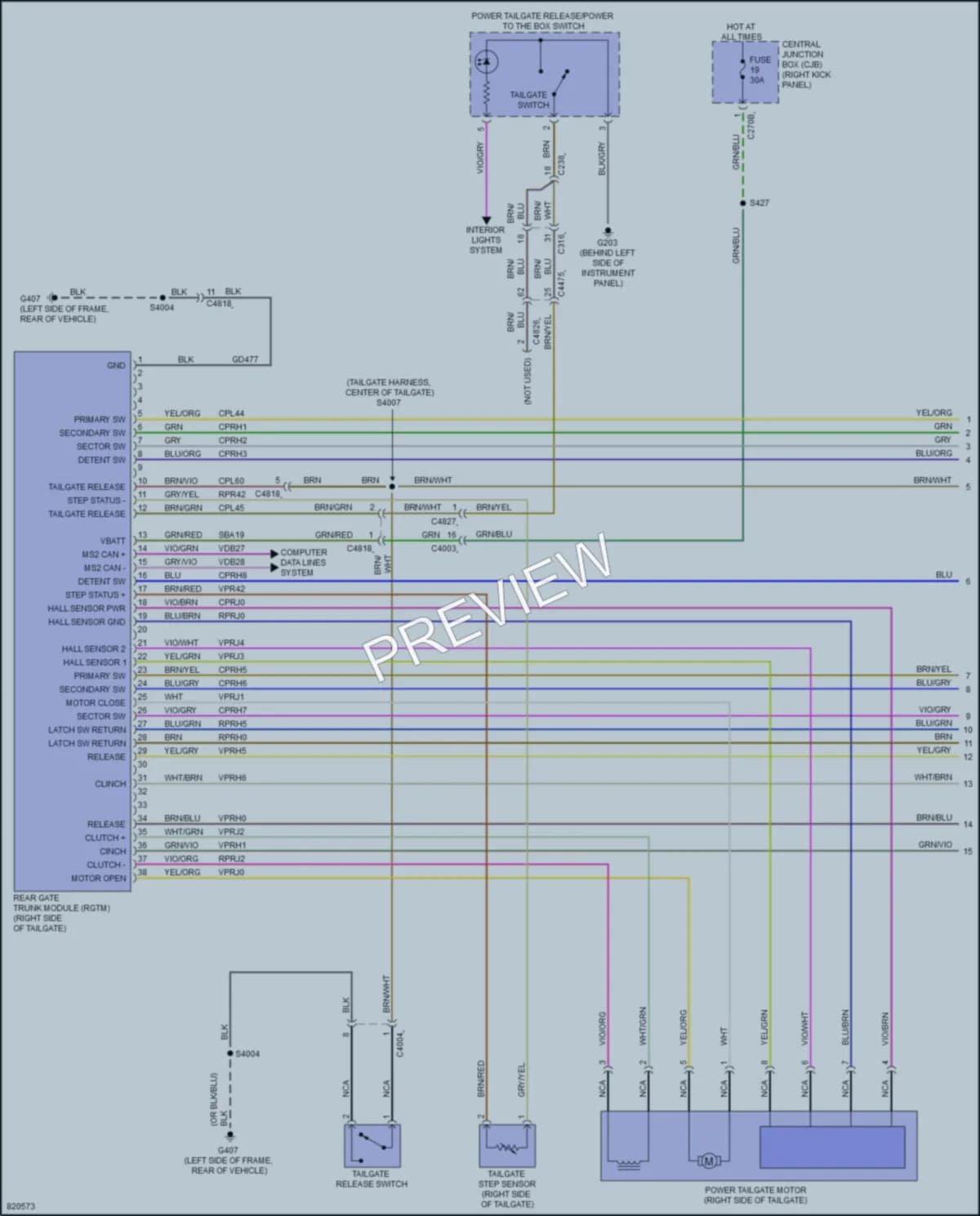2023 Ford F350SuperDuty Trunk Tailgate Fuel Door wiring diagram preview