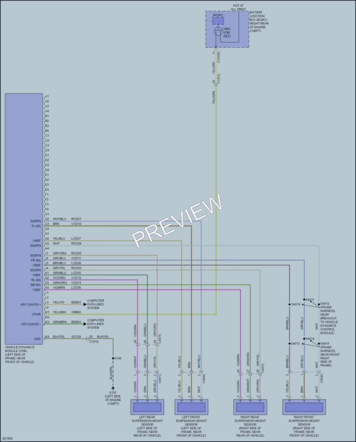 2023 Ford F450SuperDuty Electronic Suspension wiring diagram preview