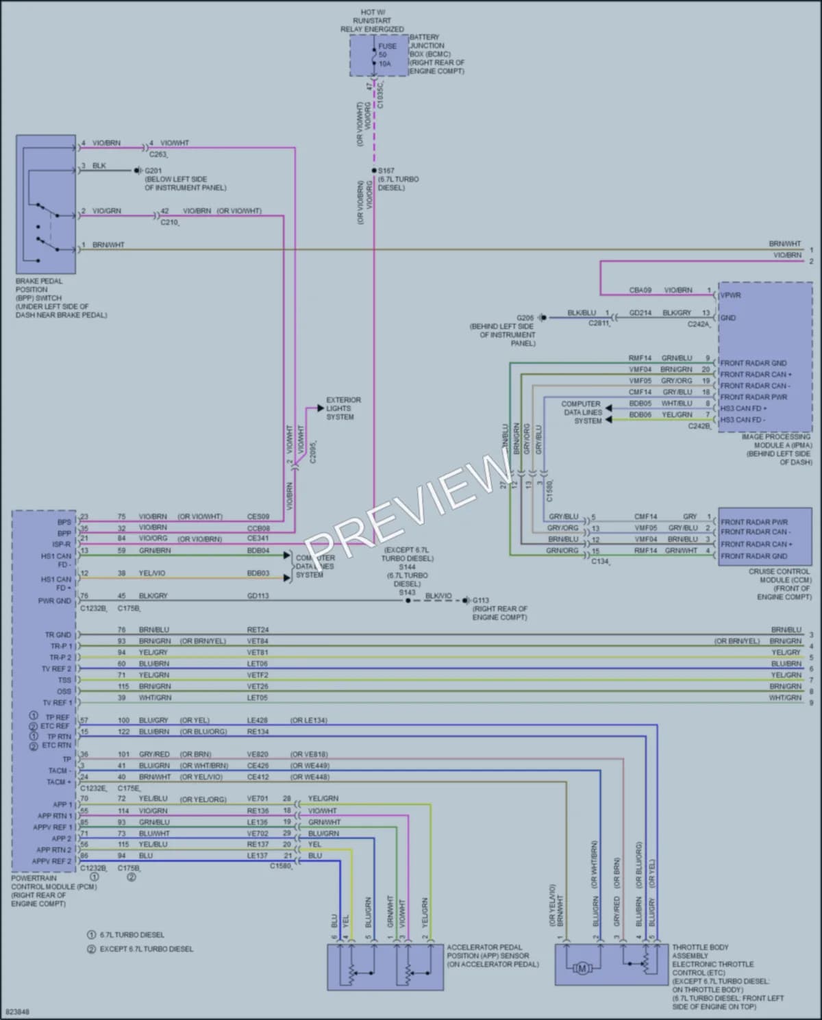 2023 Ford F550ChsCab Cruise Control wiring diagram preview