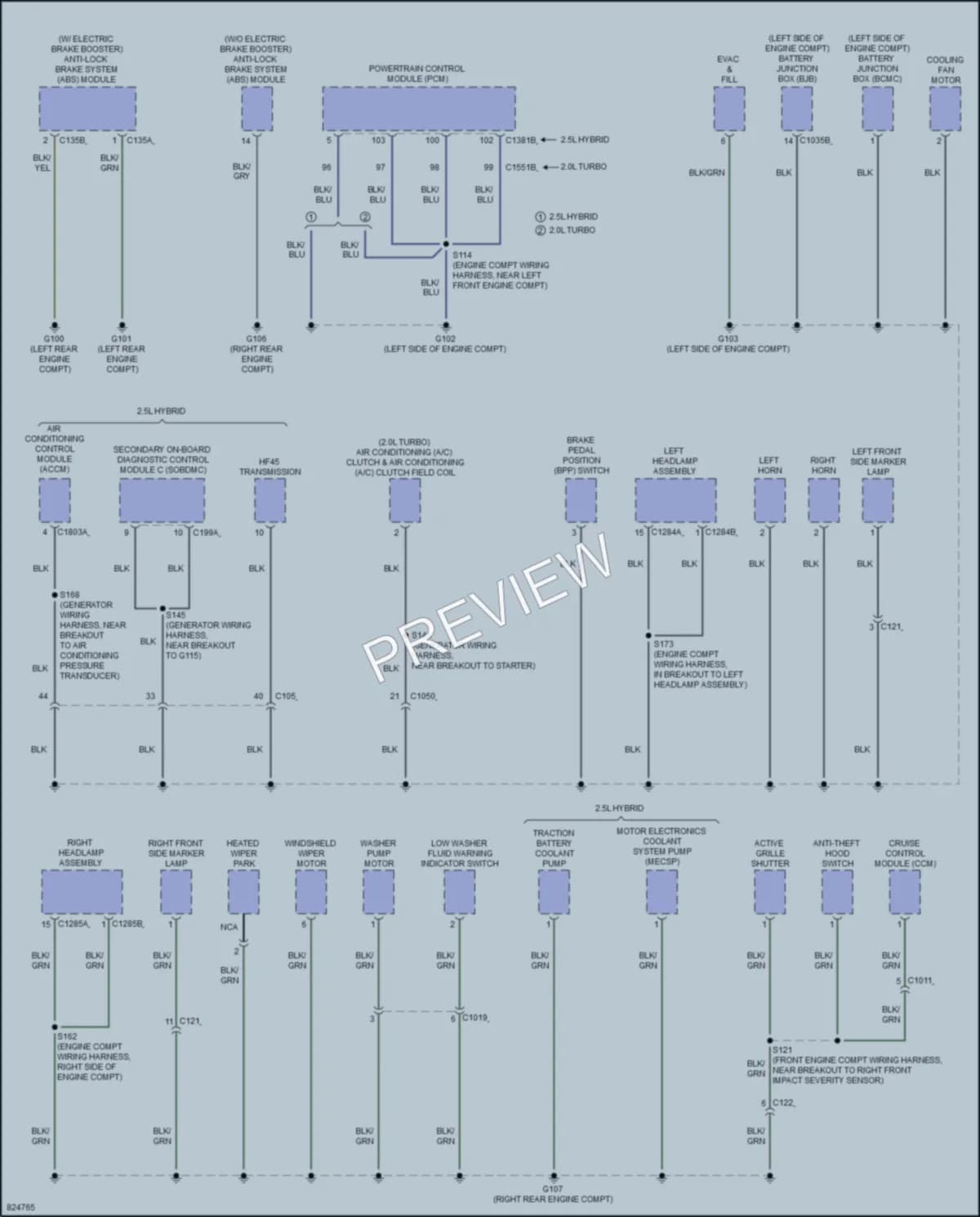 2023 Ford Maverick Ground Distribution wiring diagram preview