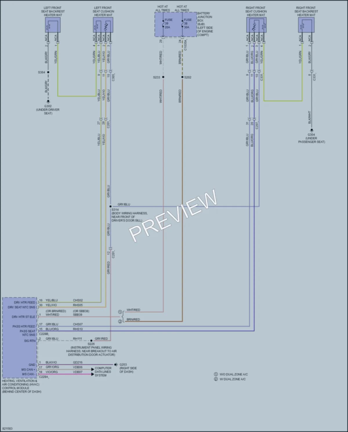 2023 Ford Maverick Power Seats wiring diagram preview