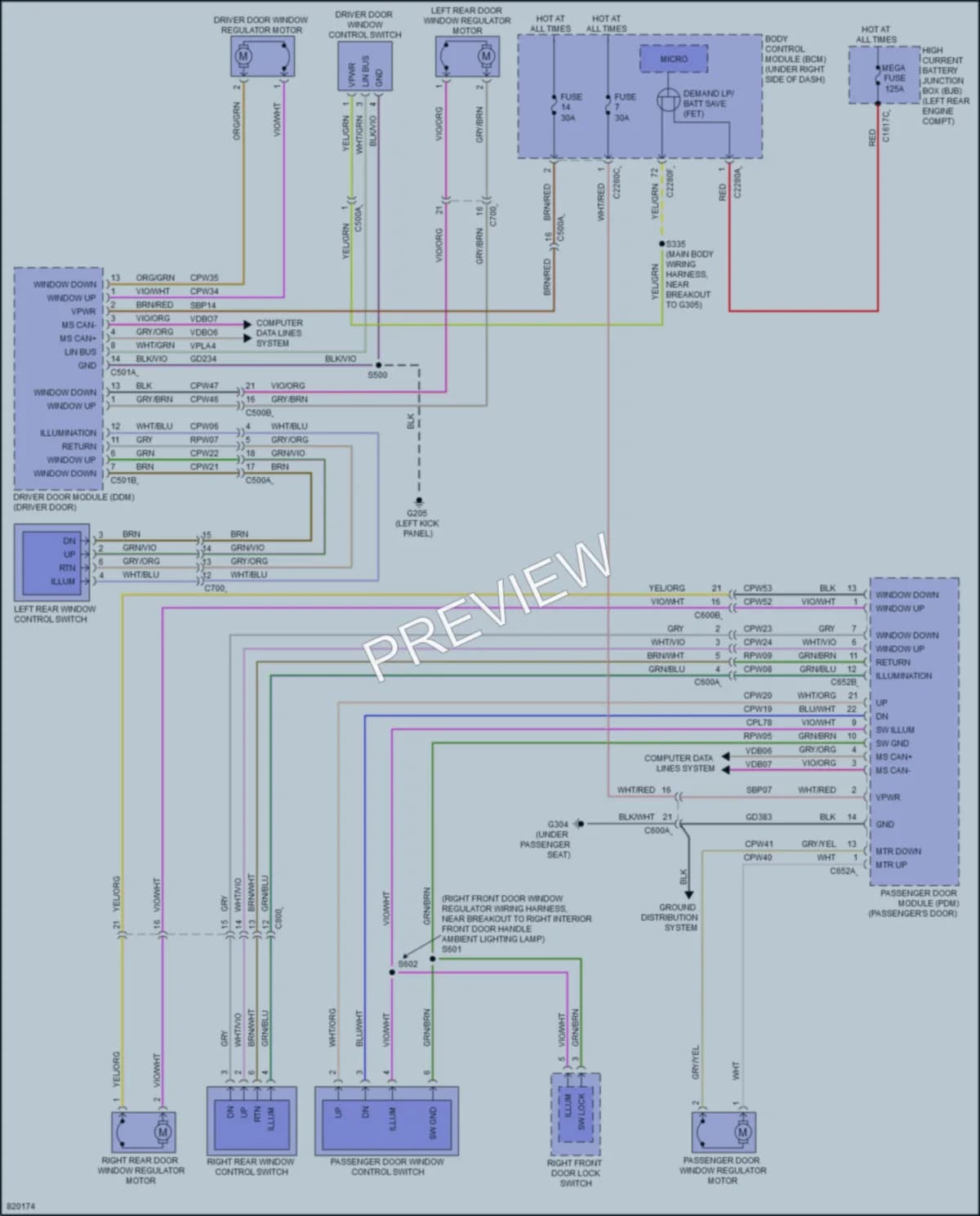 2023 Ford Maverick Power Windows wiring diagram preview