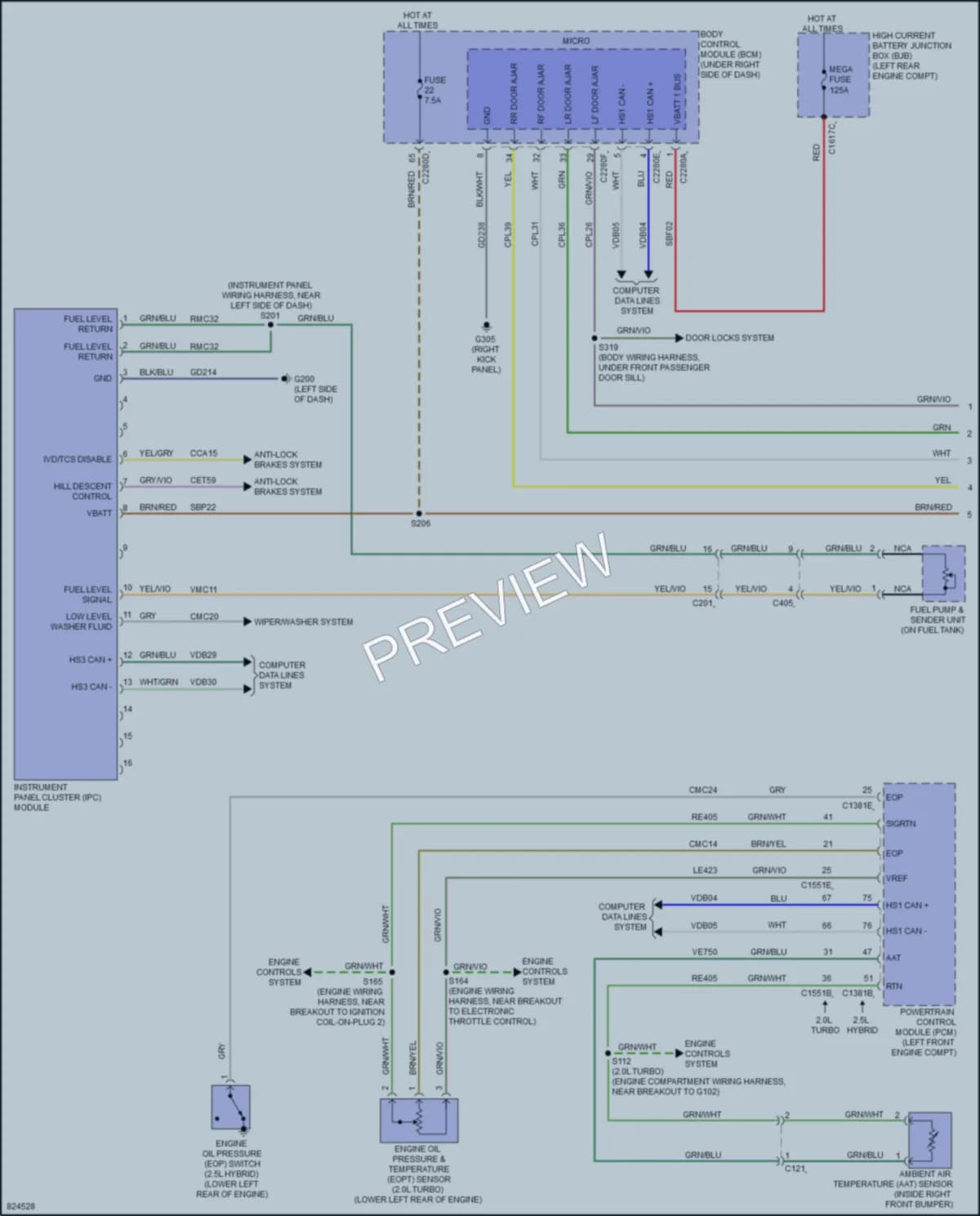 2023 Ford MaverickHybrid Instrument Cluster wiring diagram preview