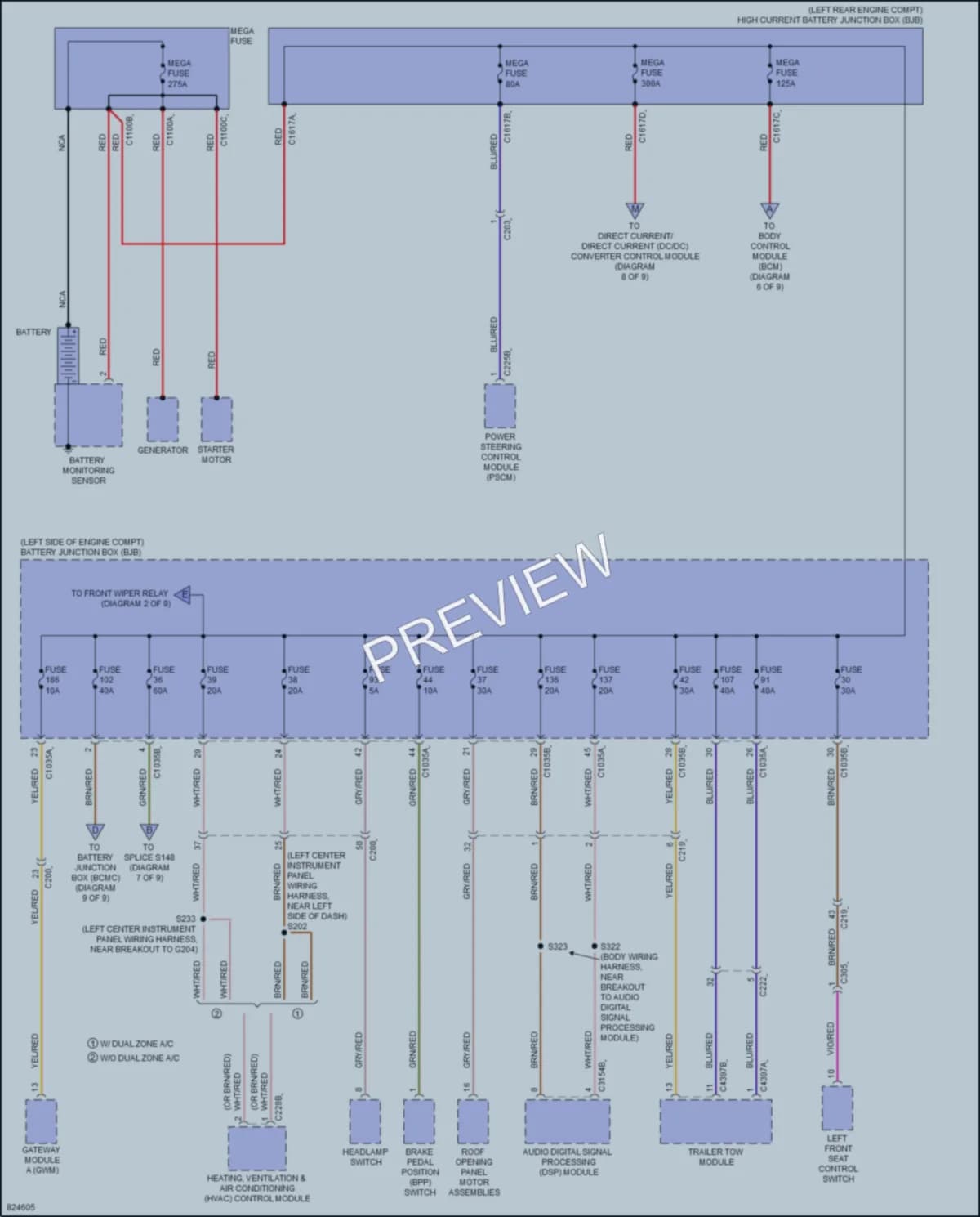 2023 Ford MaverickHybrid Power Distribution wiring diagram preview