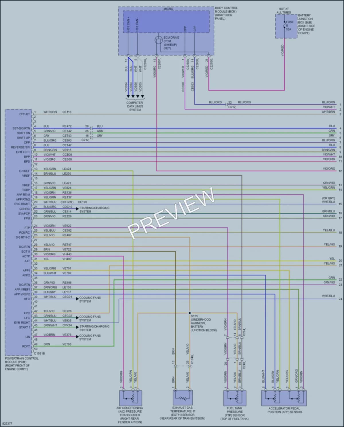 2023 Ford Mustang Engine Performance wiring diagram preview