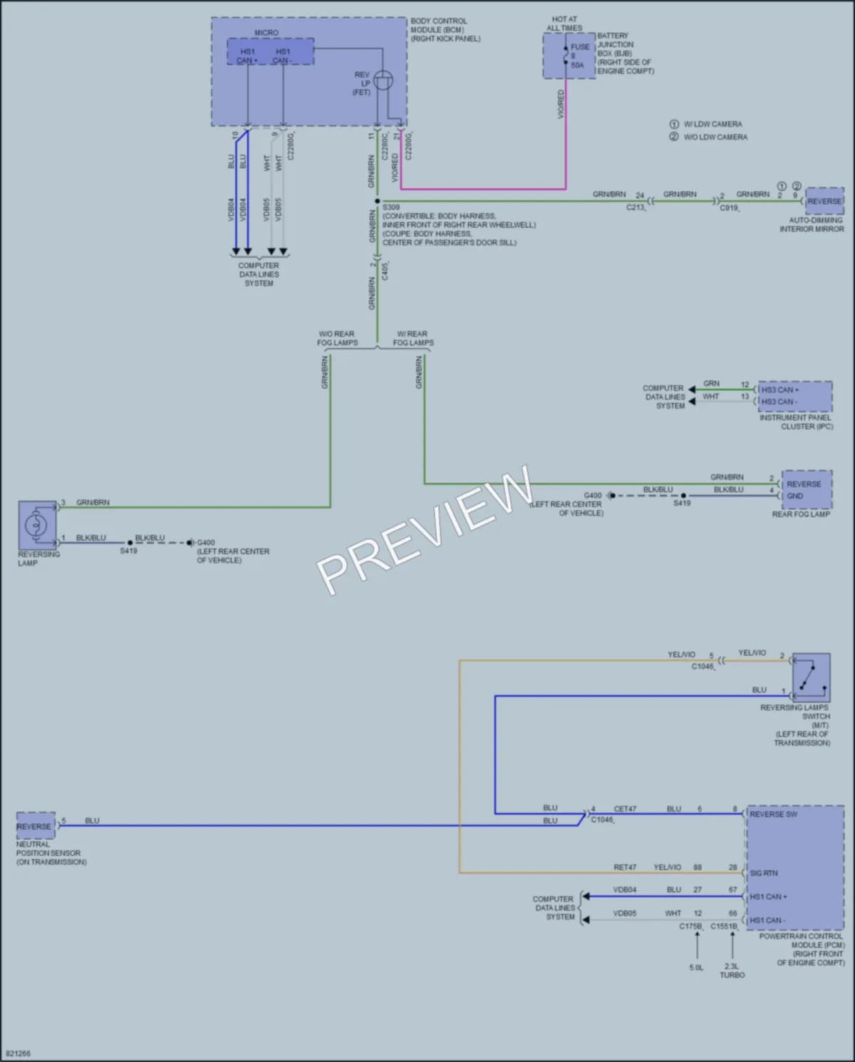 2023 Ford Mustang Exterior Lights wiring diagram preview