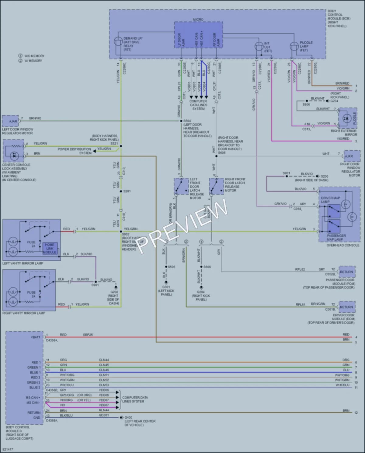 2023 Ford Mustang Interior Lights wiring diagram preview