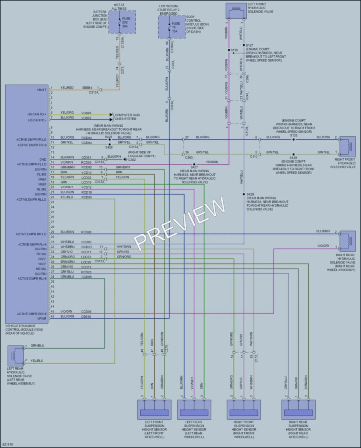 2023 Ford MustangMachE Electronic Suspension wiring diagram preview