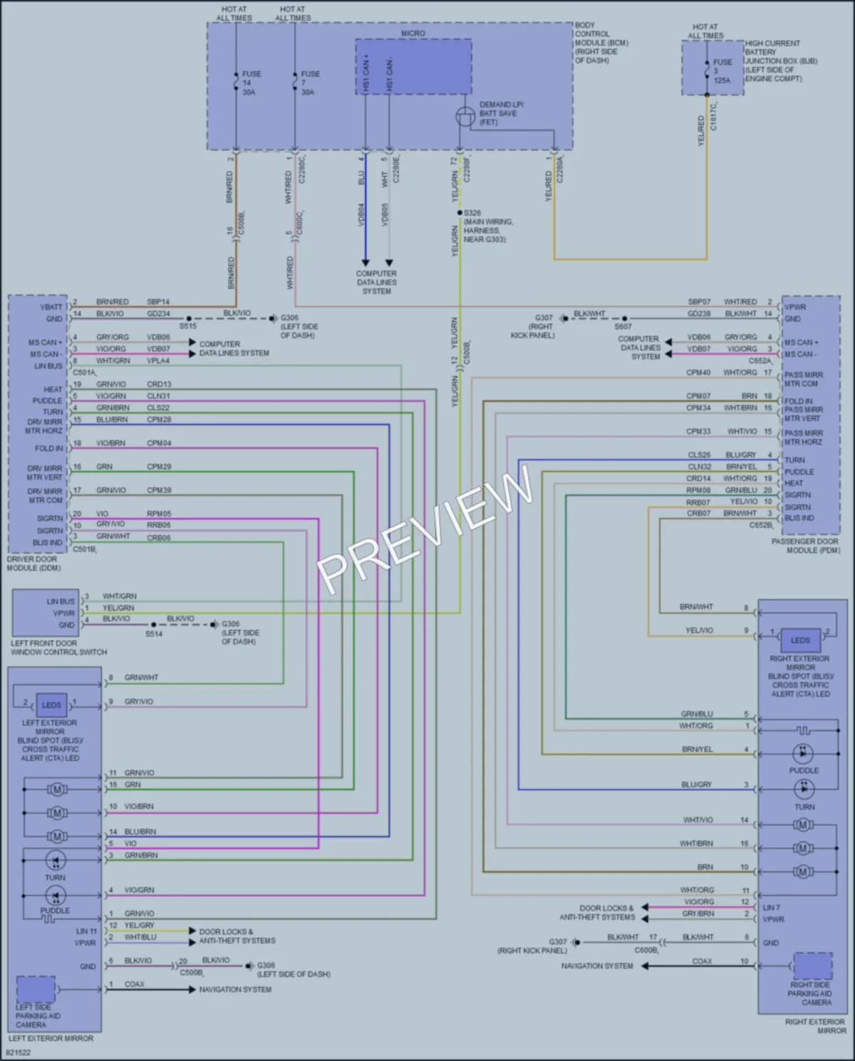 2023 Ford MustangMachE Power Mirrors wiring diagram preview