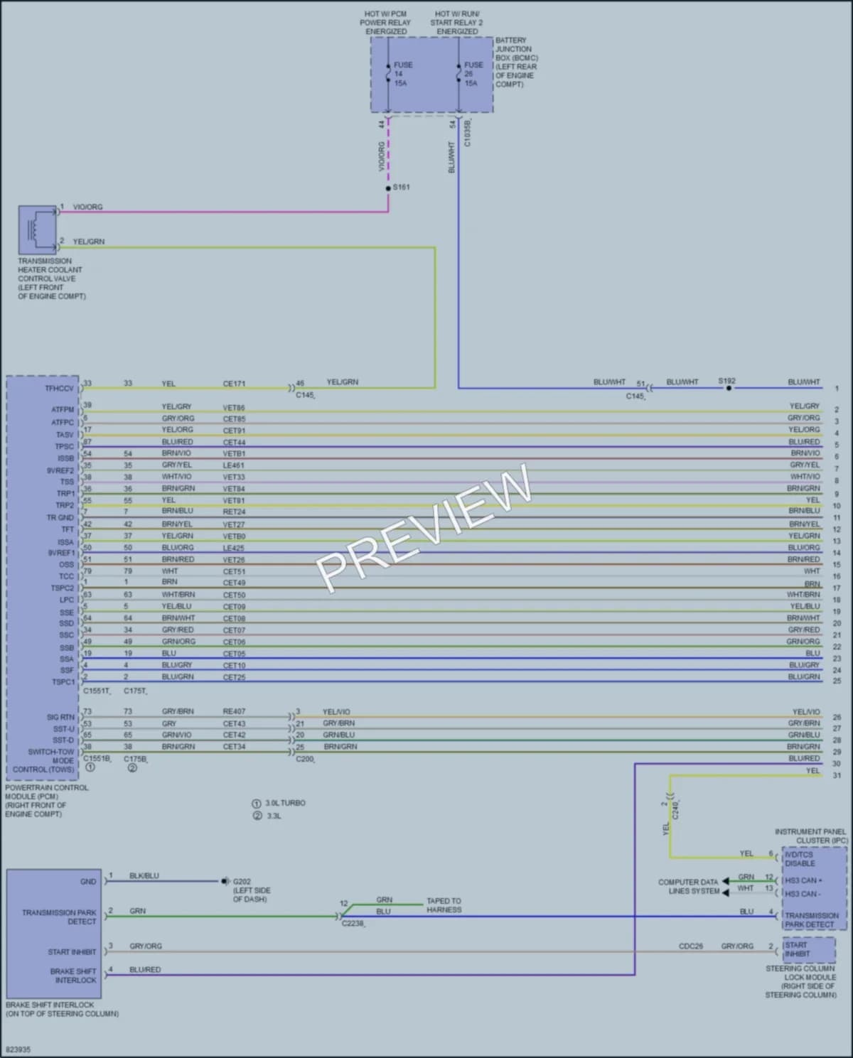 2023 Ford PoliceInterceptorUtility Transmission wiring diagram preview
