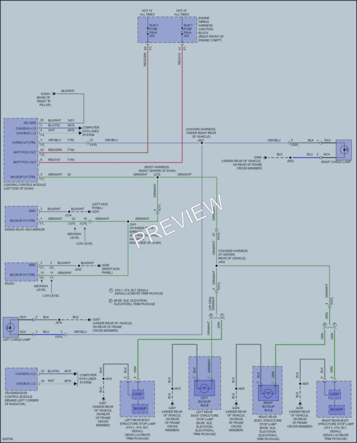 2023 GMC 1500SierraDenali Exterior Lights wiring diagram preview