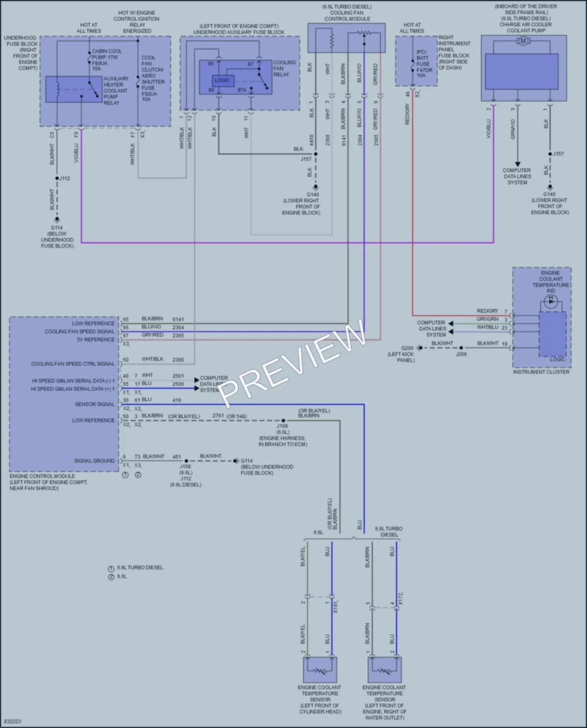 2023 GMC 2500HDSierra Cooling Fan wiring diagram preview