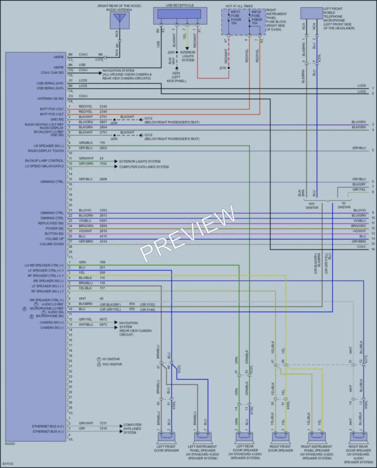 2023 GMC 2500HDSierra Radio wiring diagram preview