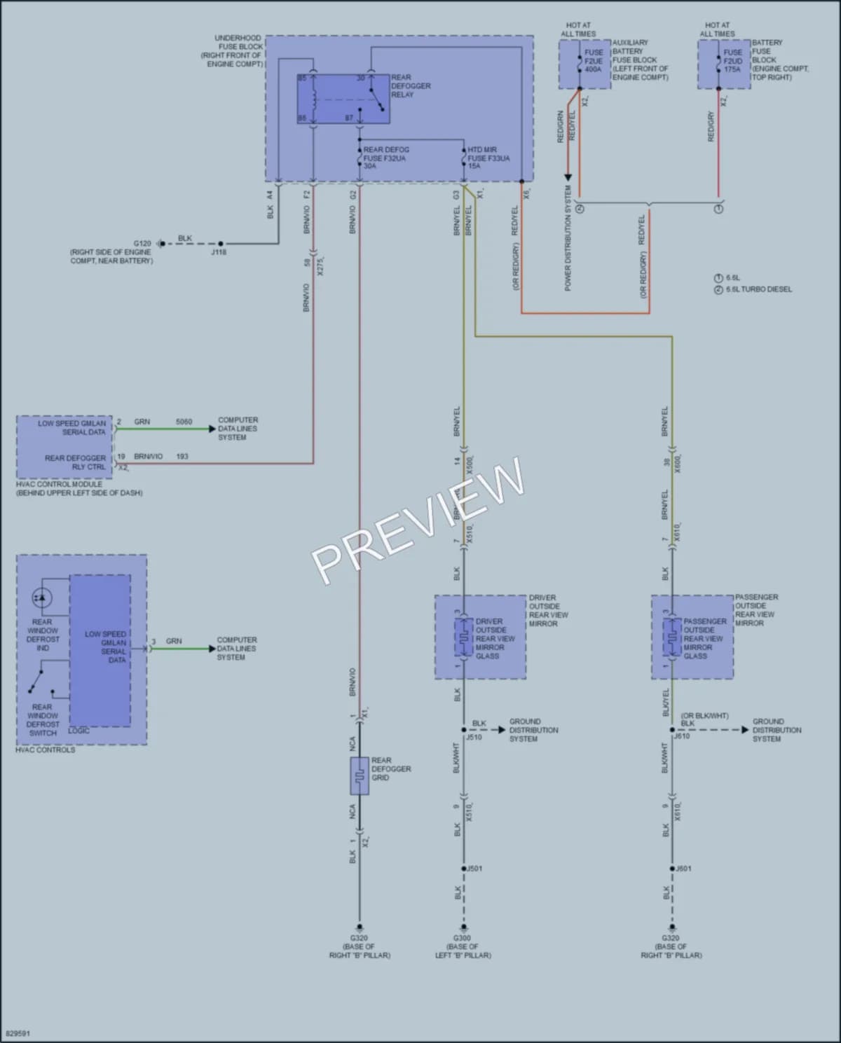 2023 GMC 3500HDSierra Defoggers wiring diagram preview