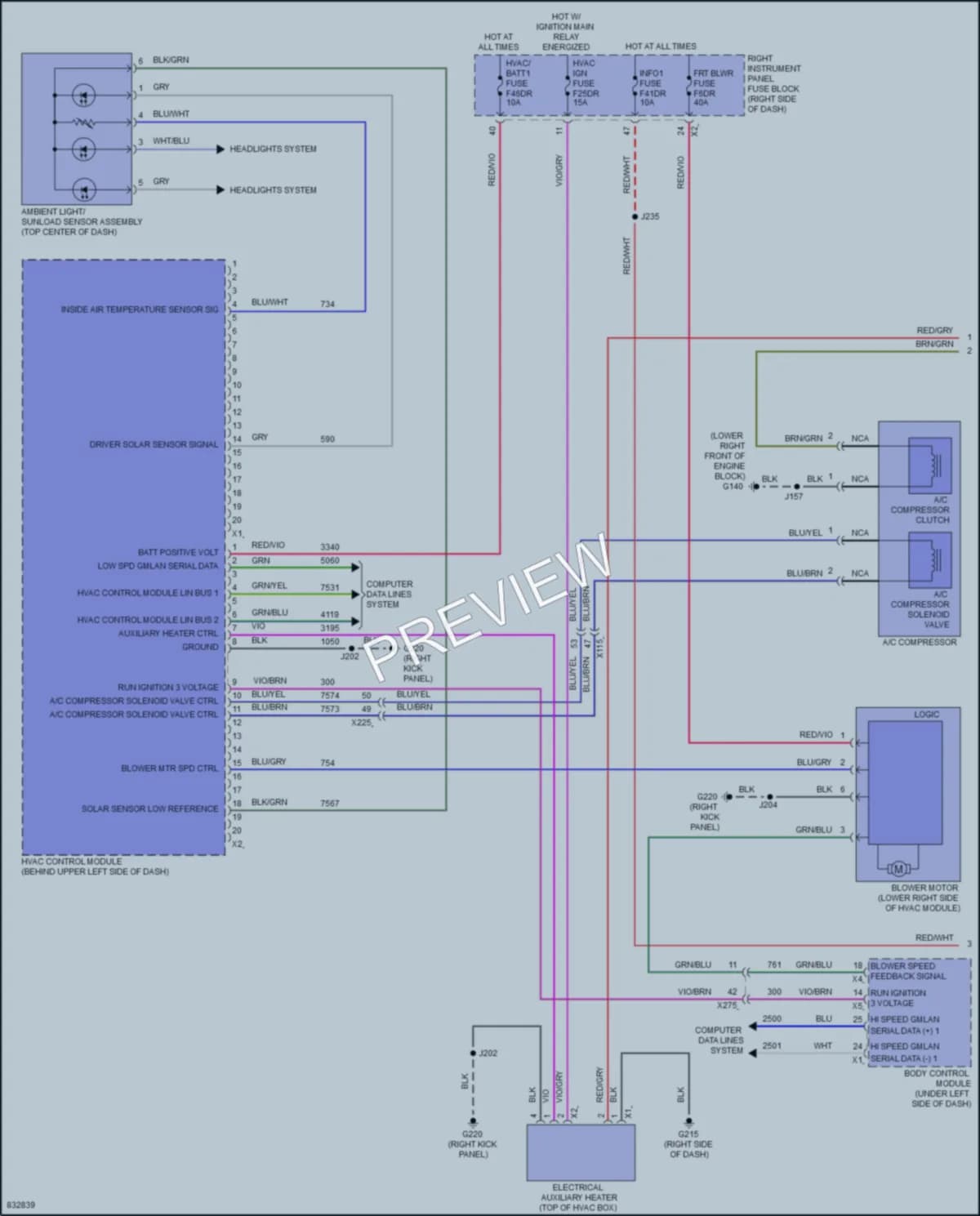 2023 GMC 3500HDSierraDenali Air Conditioning wiring diagram preview