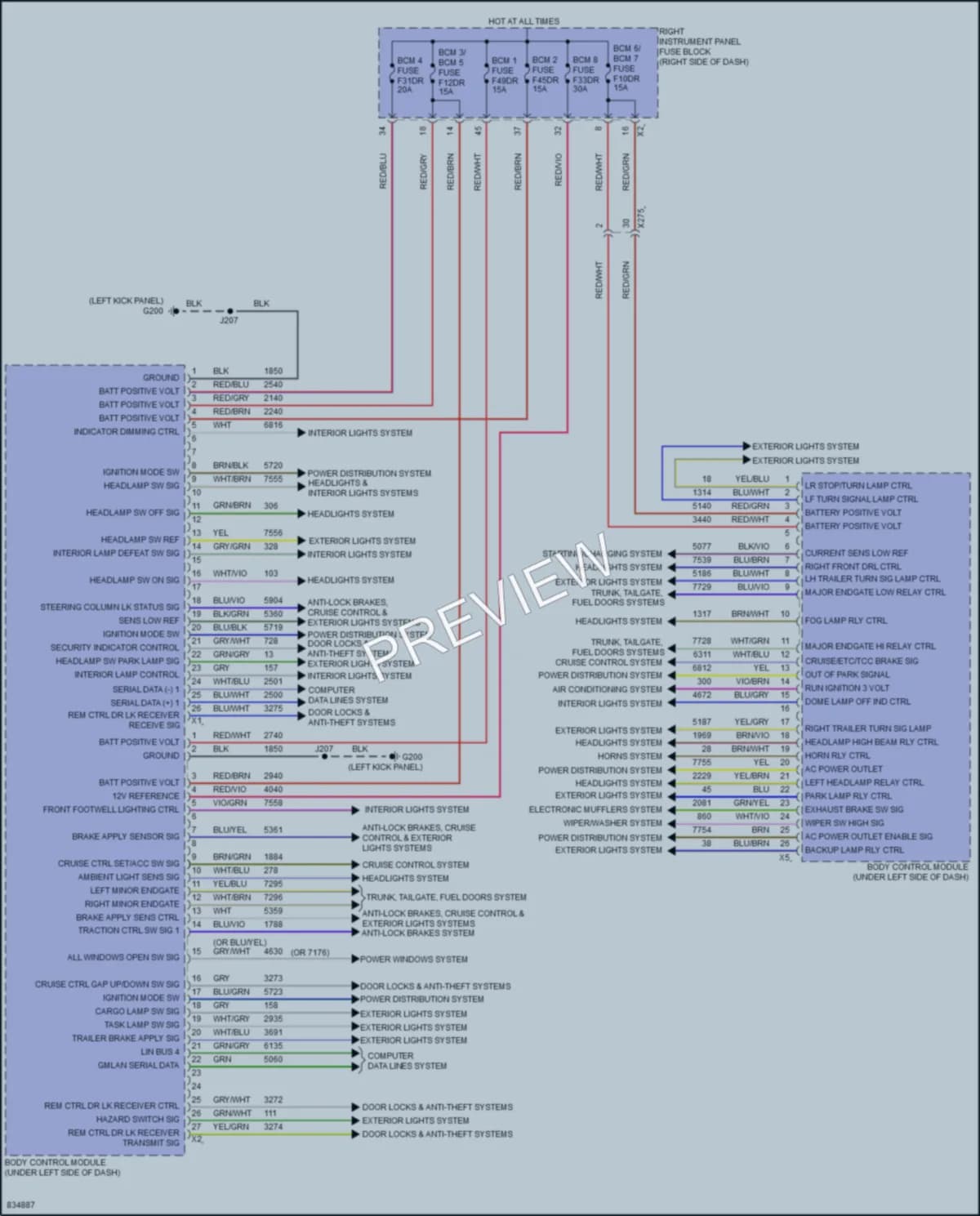 2023 GMC 3500HDSierraDenali Body Control Modules wiring diagram preview