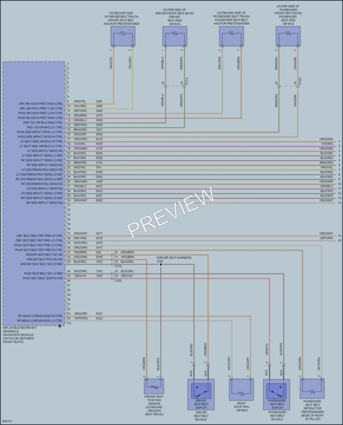 2023 GMC 3500HDSierraDenali Supplemental Restraints wiring diagram preview