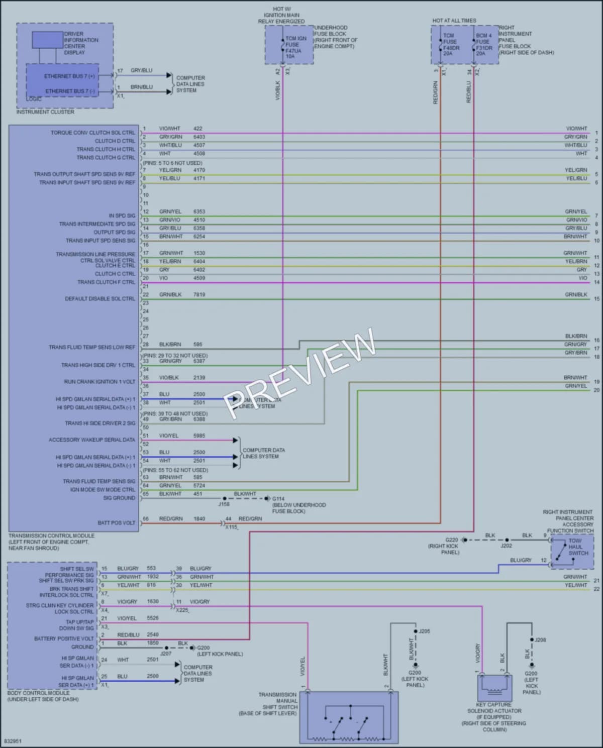 2023 GMC 3500HDSierraDenali Transmission wiring diagram preview