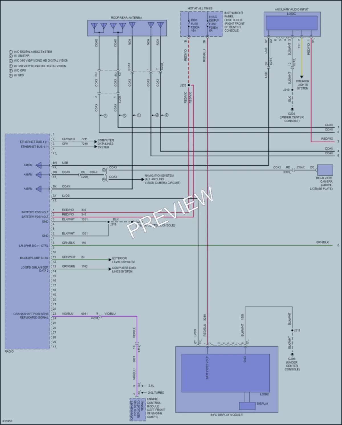 2023 GMC Acadia Radio wiring diagram preview