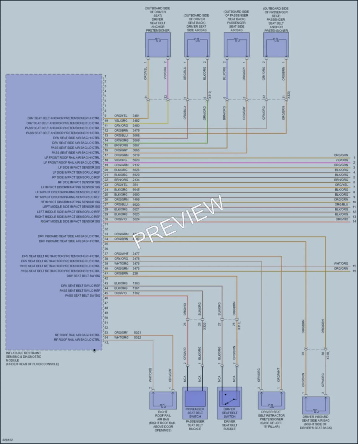 2023 GMC Acadia Supplemental Restraints wiring diagram preview