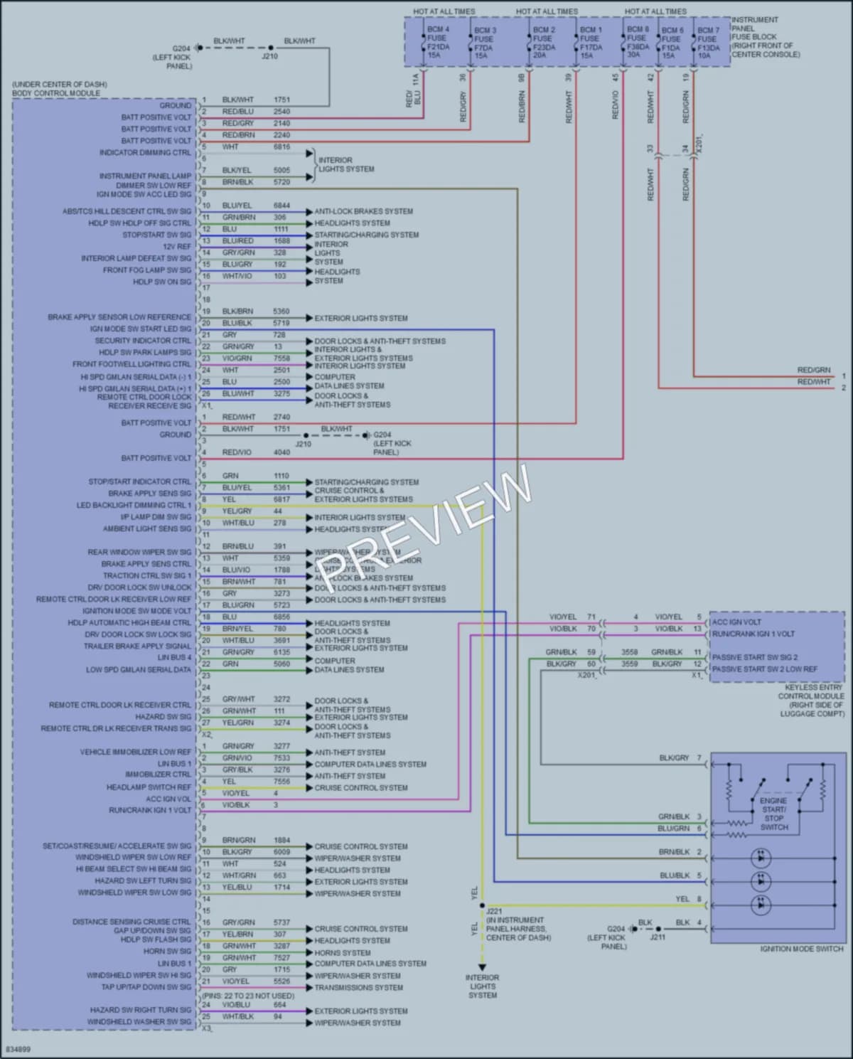 2023 GMC AcadiaDenali Body Control Modules wiring diagram preview