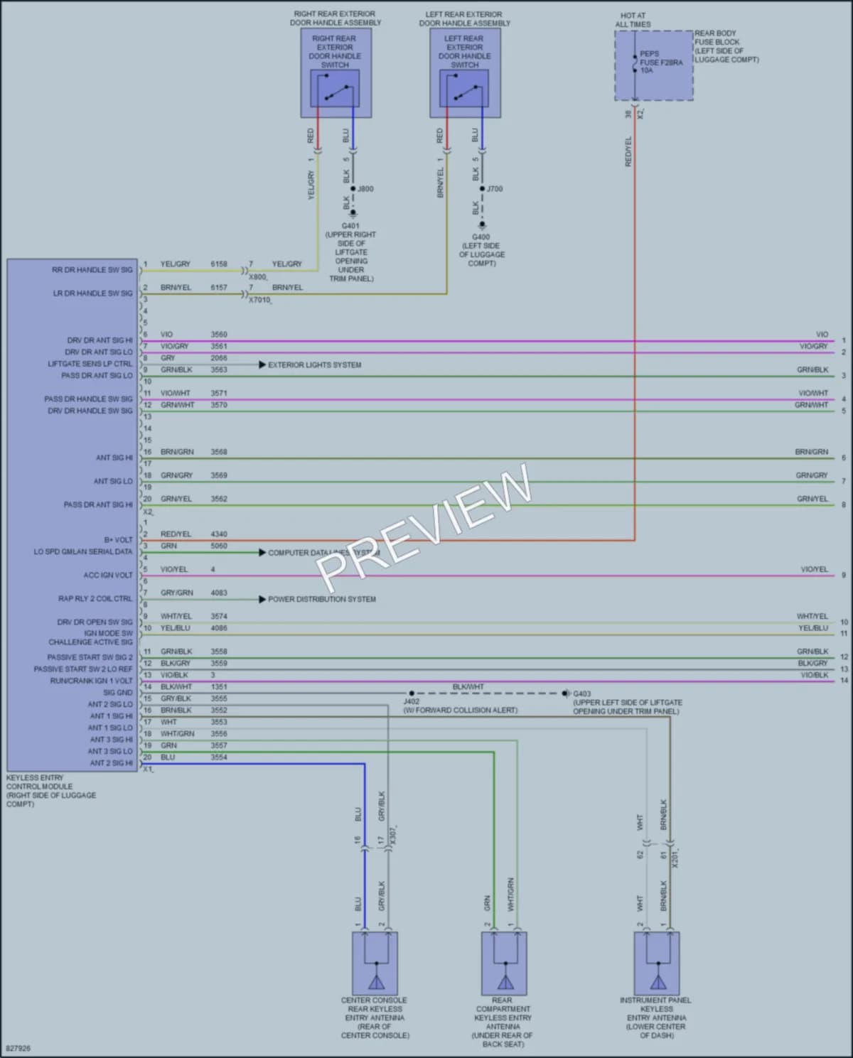 2023 GMC AcadiaDenali Power Door Locks wiring diagram preview