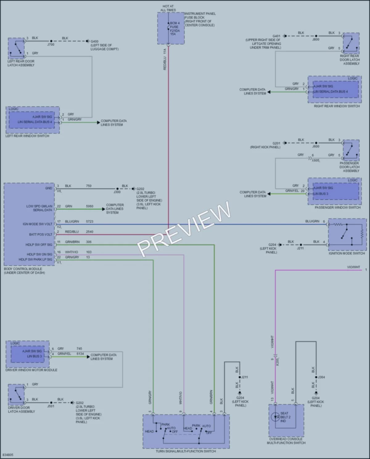 2023 GMC AcadiaDenali Warning Systems wiring diagram preview