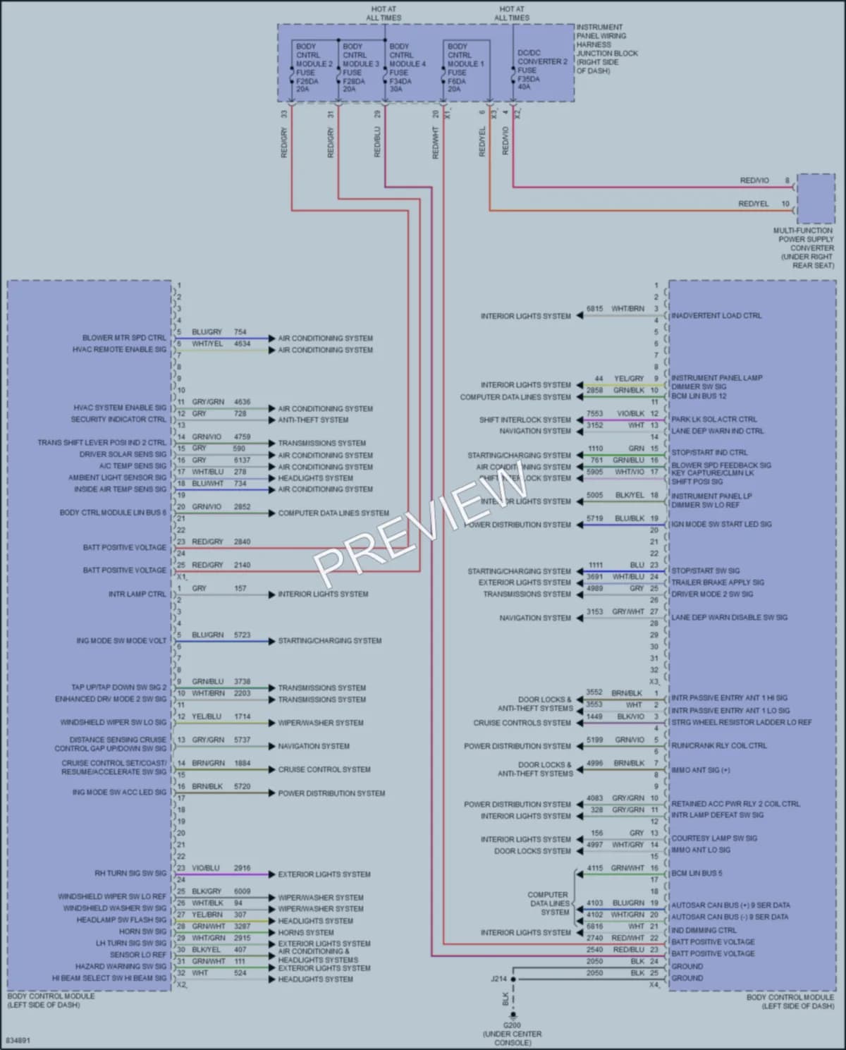 2023 GMC Canyon Body Control Modules wiring diagram preview