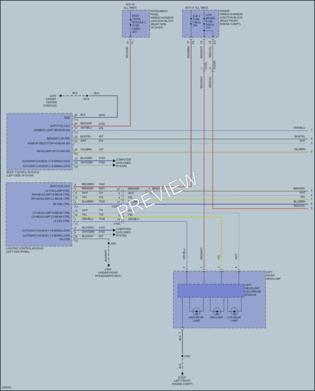 2023 GMC CanyonDenali Headlights wiring diagram preview