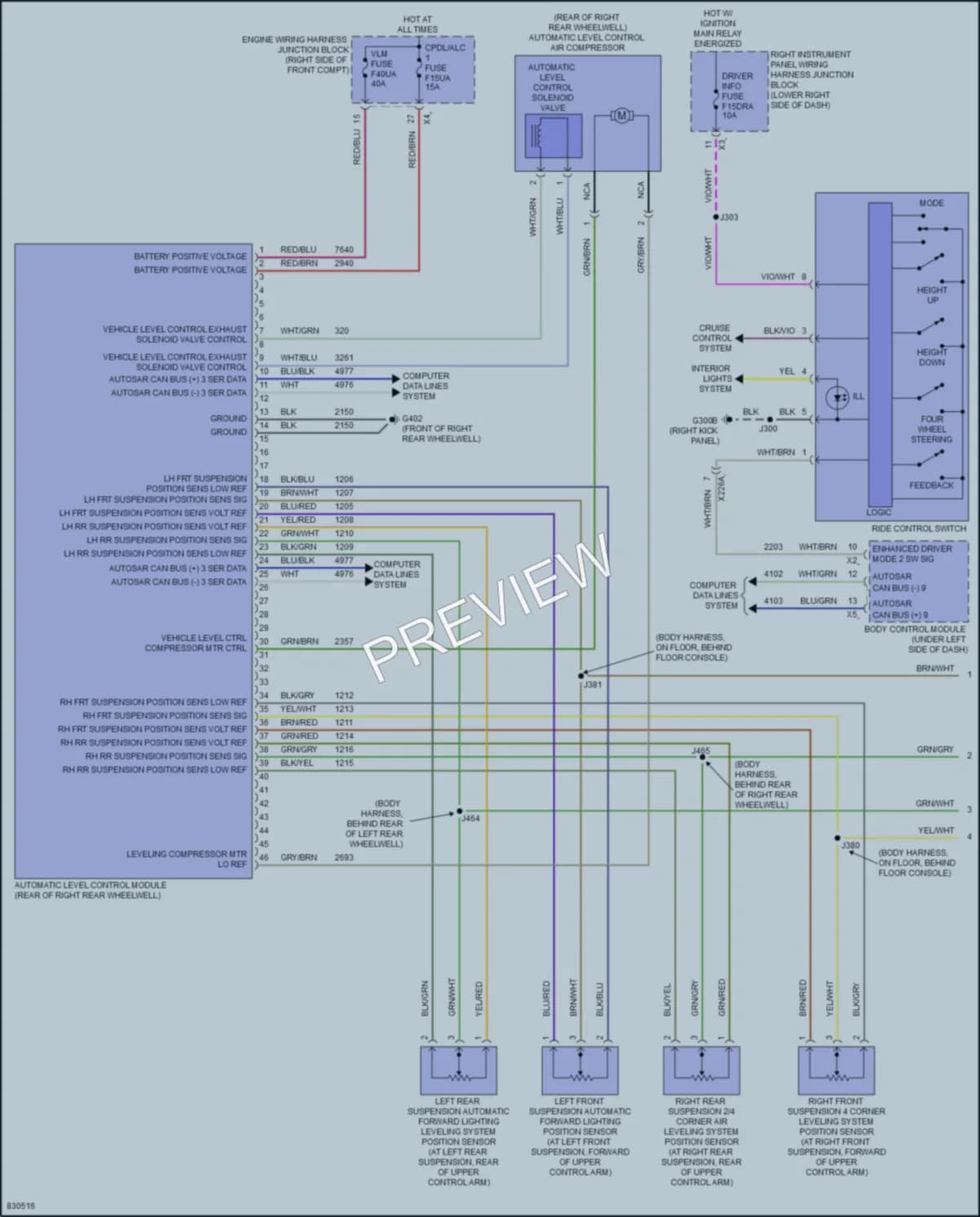 2023 GMC HummerEVPickup Electronic Suspension wiring diagram preview