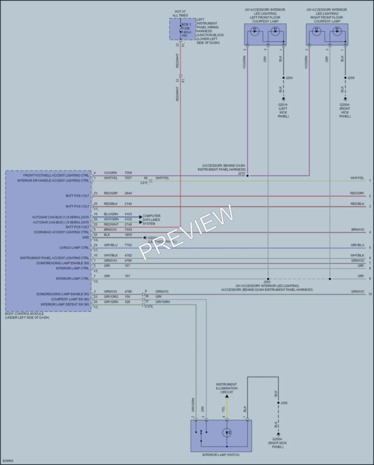2023 GMC HummerEVPickup Interior Lights wiring diagram preview