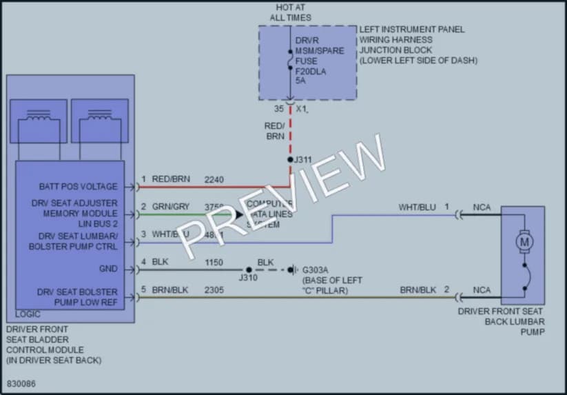 2023 GMC HummerEVPickup Power Seats wiring diagram preview