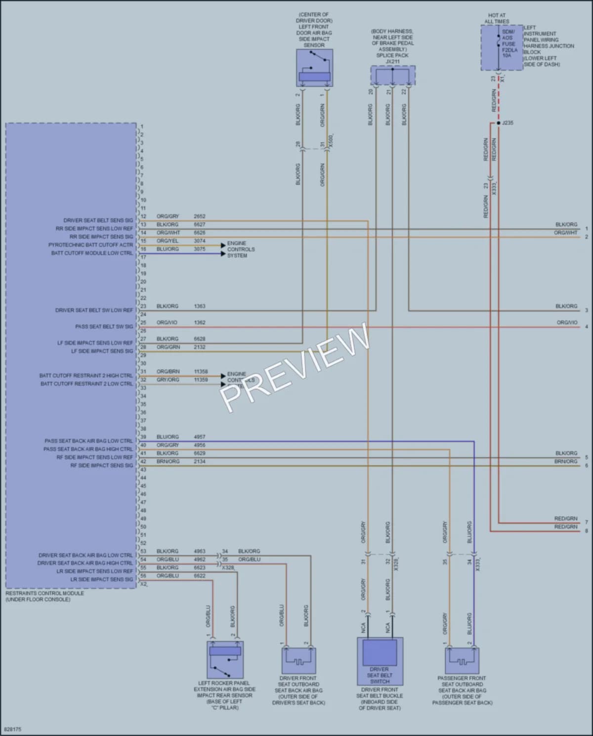 2023 GMC HummerEVPickup Supplemental Restraints wiring diagram preview