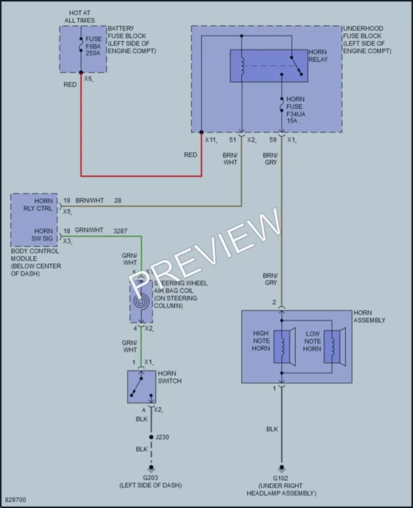 2023 GMC Terrain Horn wiring diagram preview