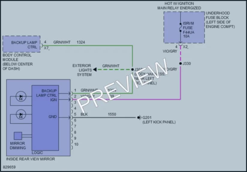 2023 GMC Terrain Power Mirrors wiring diagram preview