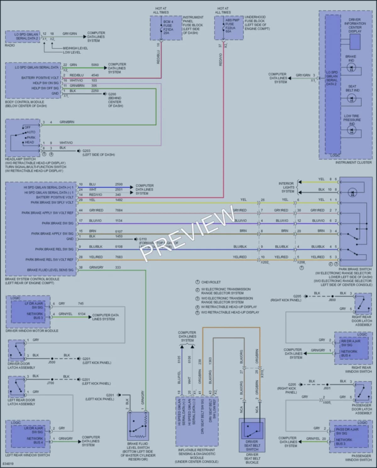 2023 GMC Terrain Warning Systems wiring diagram preview